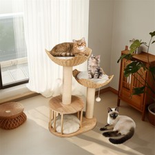 Modern Cat Tree Activity Tower Center w/ Plush Cushion Baskets  Scratching Post