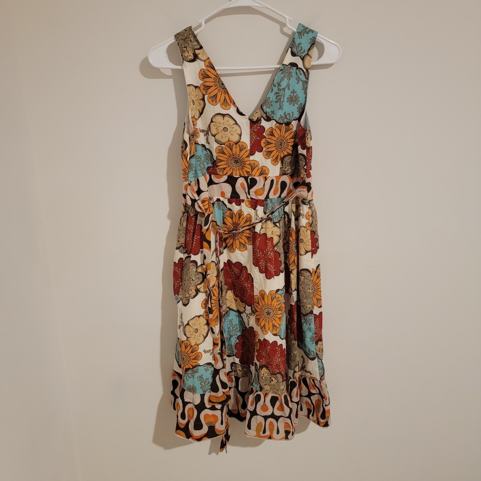 American Rag Cie Y2k Babydoll Dress Size Small S Floral Retro Tie Back Mini