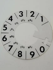 VINTAGE Large Print Rotary Telephone Dial Overlay Sticker NOS