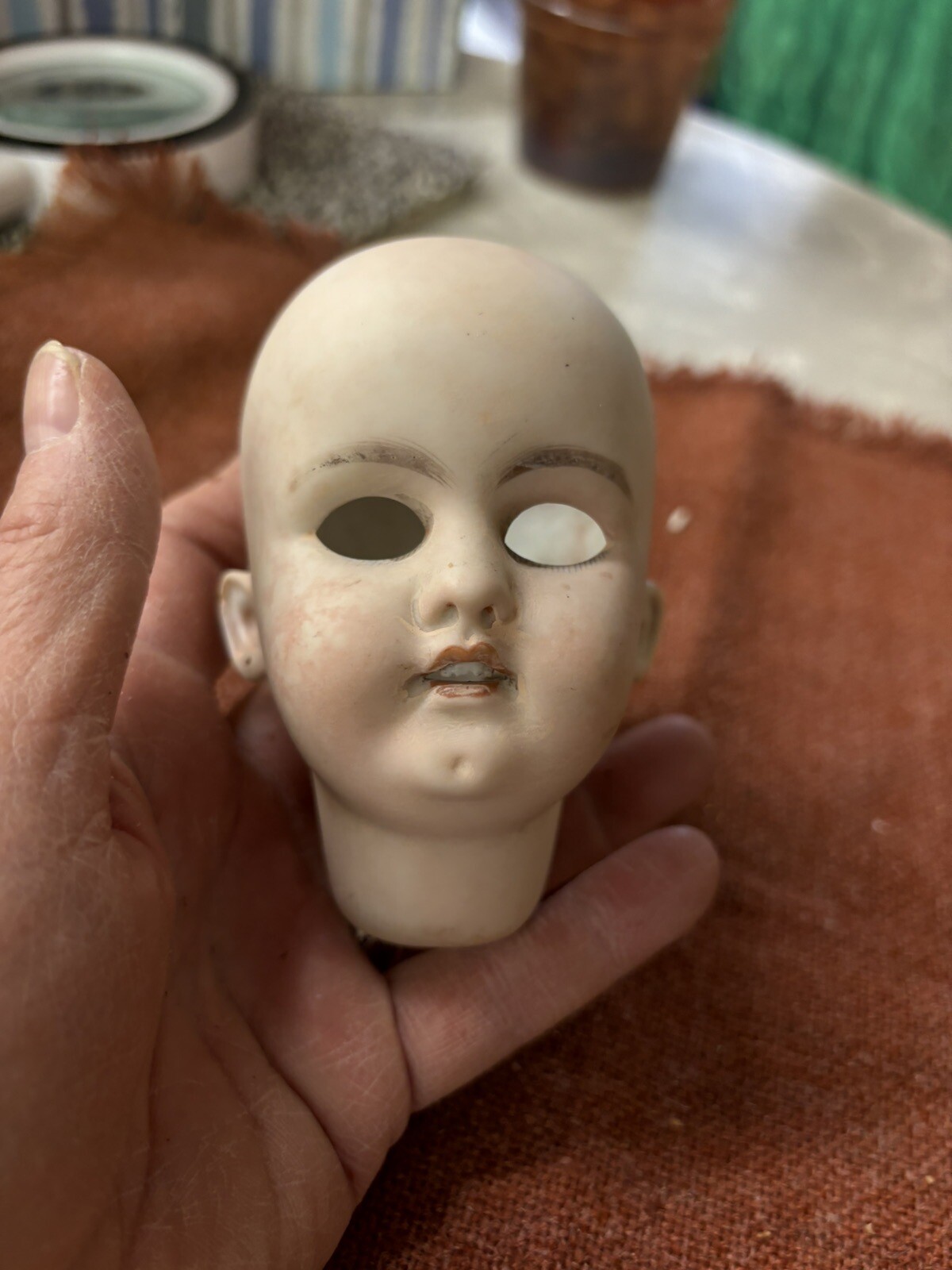 Bisque Doll Head marked SM 1079 DEP Germany (no eyes) earring holes eBay