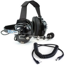 H41 Behind The Head Headset w/ Adapter Cable for Rugged Radios, Kenwood, Racing