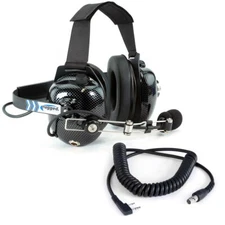 H41 Behind The Head Headset w/ Adapter Cable for Rugged Radios, Kenwood, Racing