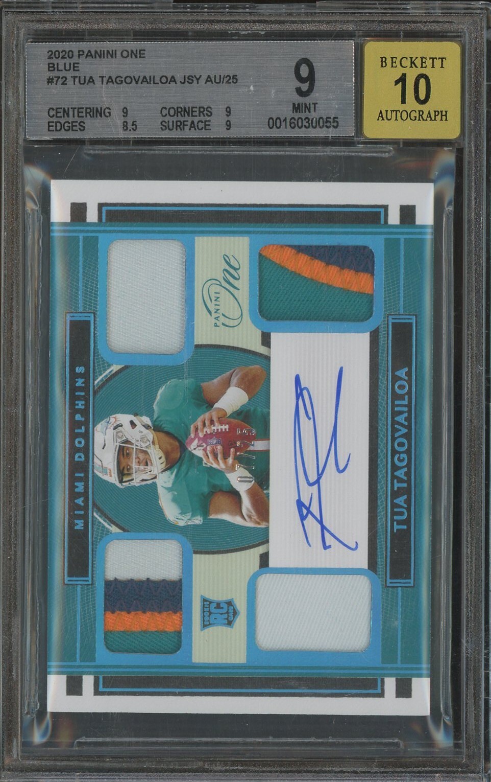Tua Tagovailoa Panini One #112 Premium Patch Autograph-Blue