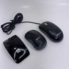 Lot Of 3 Computer Mouse Units, Microsoft Corded, Logitech Cordless, HP Cordless