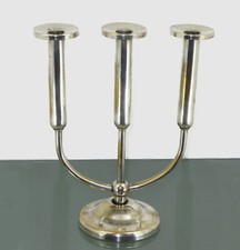 ART DECO KERZENLEUCHTER &deg; SILBER PLATED &deg; LEUCHTER BAUHAUS &Auml;RA &deg; KERZENHALTER
