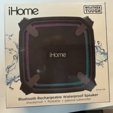 iHome Waterproof Bluetooth Speaker with Color Changing Lights NEW