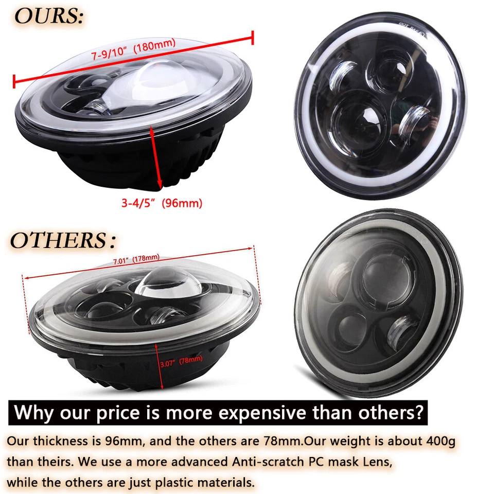 Faros proyectores LED para motocicleta de 7 pulgadas para Triumph Bonneville T100 Foto 2 de 4