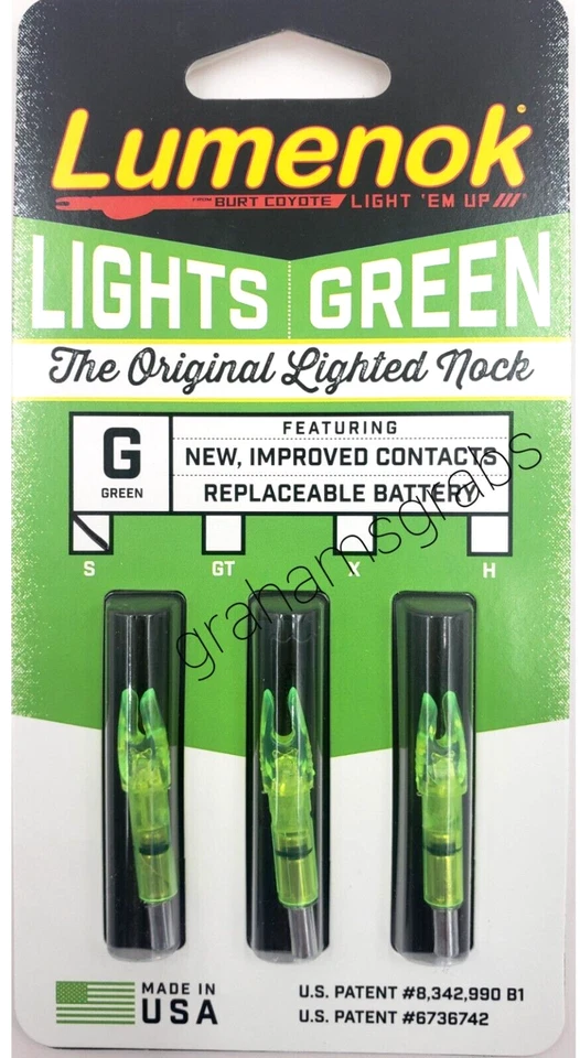 NEW BURTS COYOTE LUMENOK LIGHTED NOCK 3-PK GREEN (SLG3) or HD ORANGE (SL3) USA - Image 2 of 4