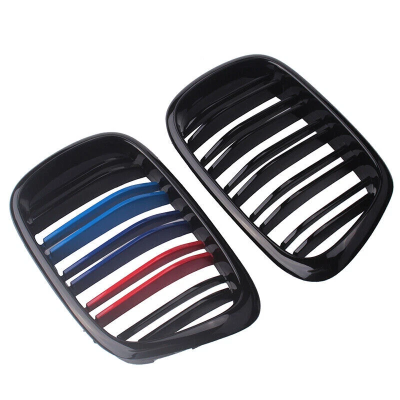 2x Parachoques delantero rejilla riñón negro para BMW E39 525i 1997-2003 528i 530i 540i M5 Foto 3 de 4