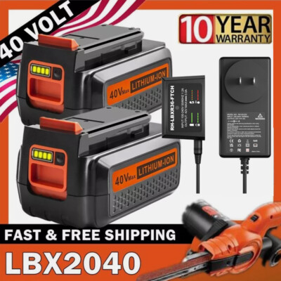 40V 5.0Ah for Black Decker 40 Volt Max Lithium Battery / Charger LBXR36 LBX2040