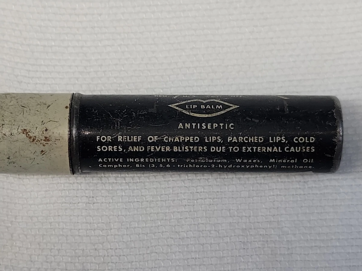 Vintage Fleet's Chap Stick Lip Balm Antiseptic Metal Push Up Tube