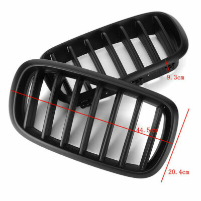 14-18 BMW X5 F15 RIGHT HOOD KIDNEY GRILLE -ALUMINUM MATTE FINS & CHROME