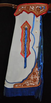 Chaps Patriotic Bronc Riders sur mesure/ Neuf/ Cuir