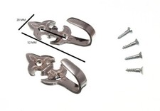 Embrasse Rideau Embrasse Fleur de Lys Chrome avec Vis 60mm 50 Paires