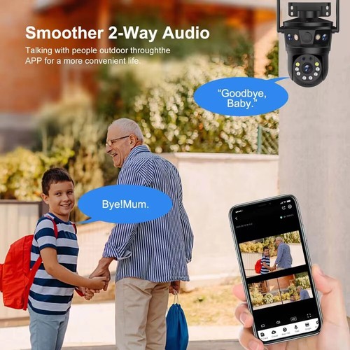 3-Lens 9MP Wifi Security Camera Wireless System Outdoor Home Night Vision Cam - Picture 4 of 10