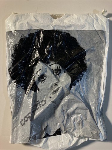 Vintage CAPEZIO Drawstring Plastic Black & White Shoe Merchandise Bag 16" x 13" - Picture 2 of 8
