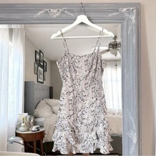 Bardot Ruffle Snakeskin Print Mini Dress XS 4