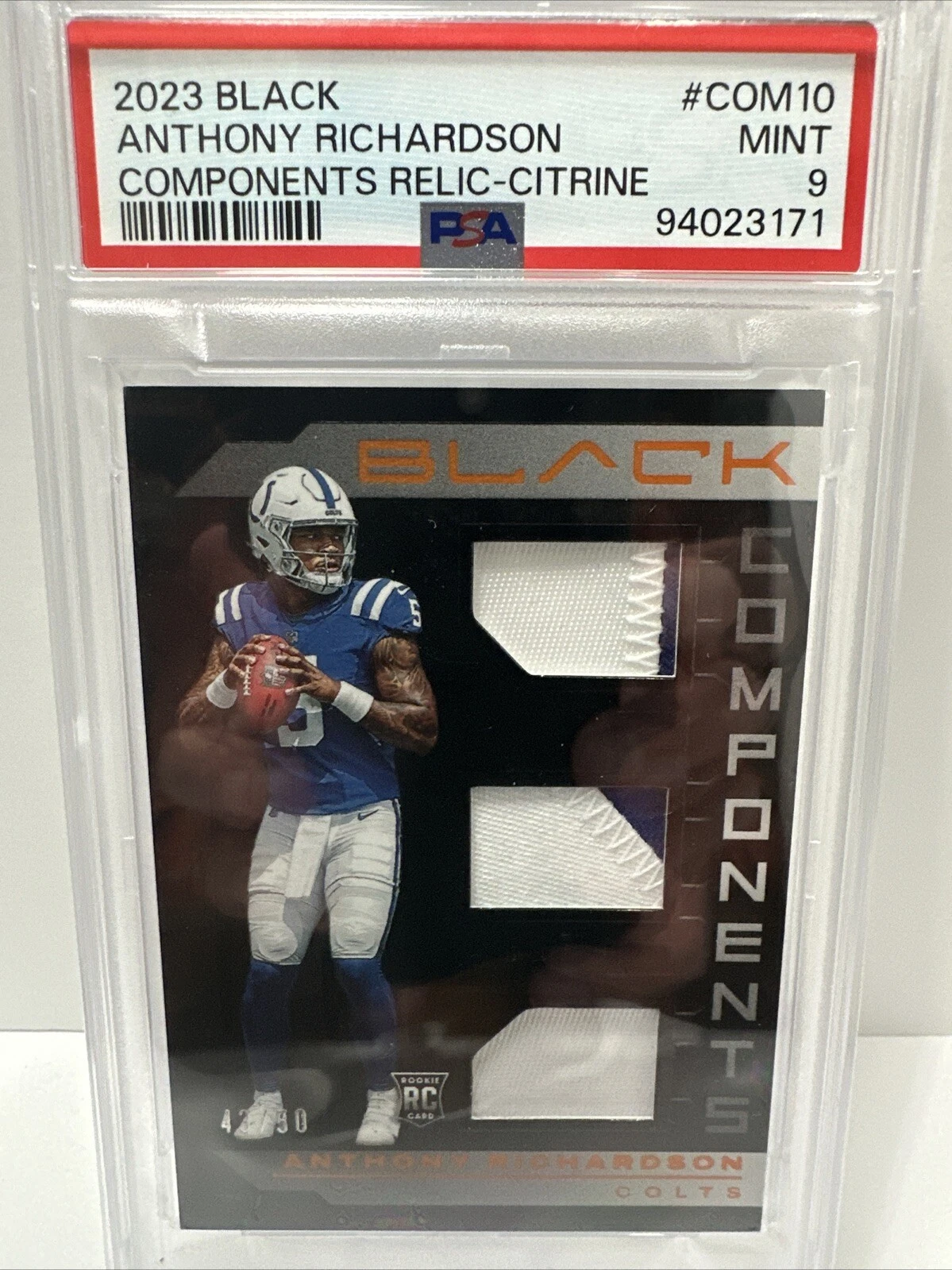 Anthony Richardson Panini Black Components Relics #COM10 Citrine