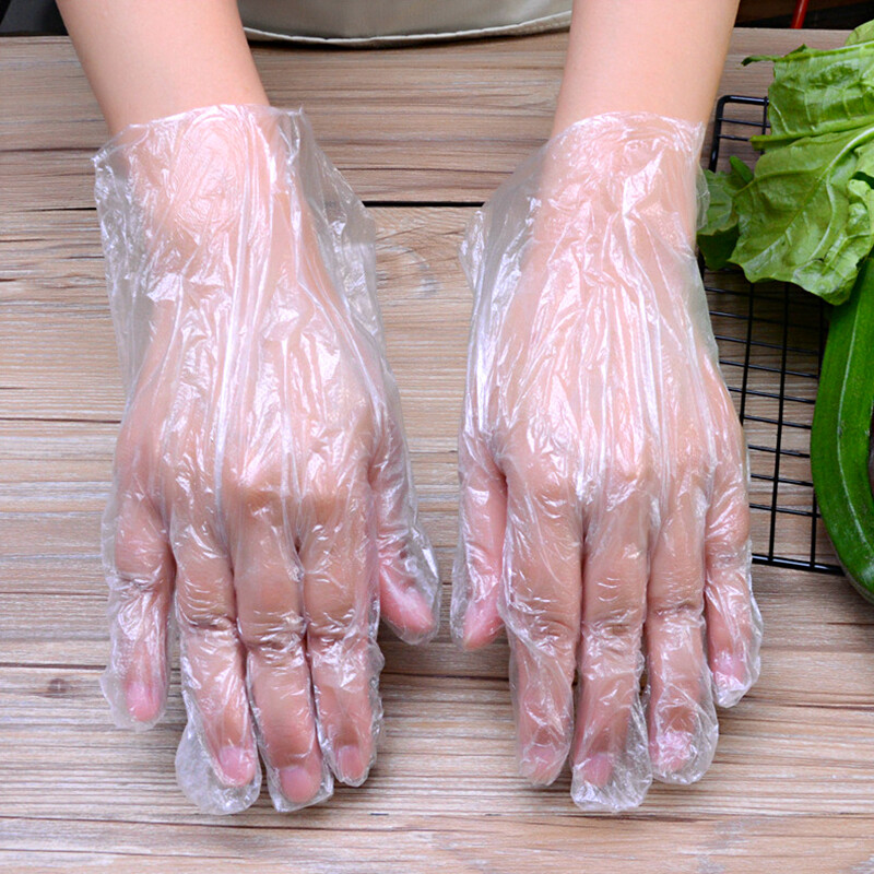 AKH® Disposable Gloves 100 Pack | Food Safe Polyethylene Work Gloves For Kitchen Cooking Cleaning Gloves