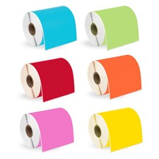 ZEBRA 4x6 MULTI COLORS 4" x 6" Direct Thermal Labels - 1" Core 6 Rolls/250