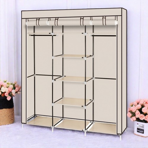 5-Tier Closet Storage Cabinet - Non-woven Fabric & Beige Wardrobe Storage - Picture 20 of 24