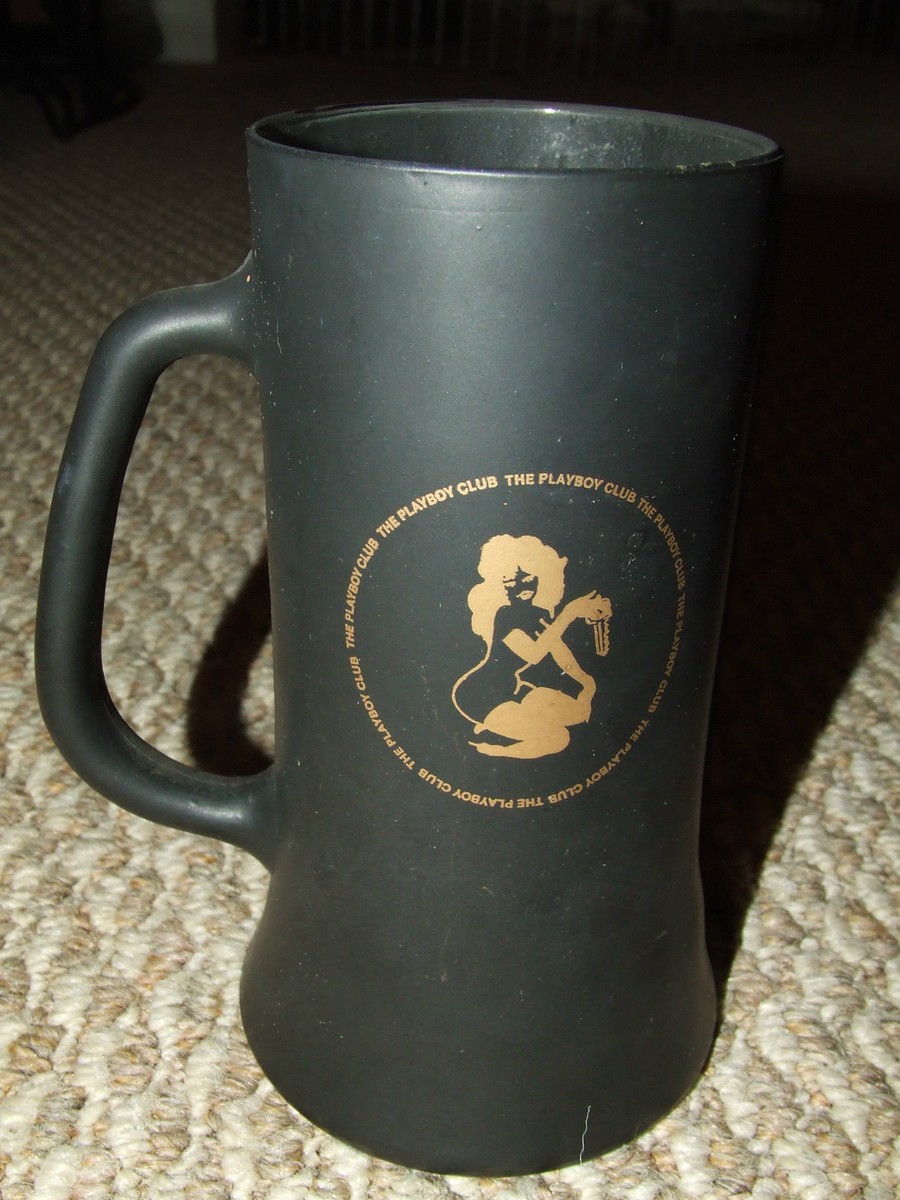 Vintage 1950's PLAYBOY CLUB Black Frosted Beer Stein Mug Cup w