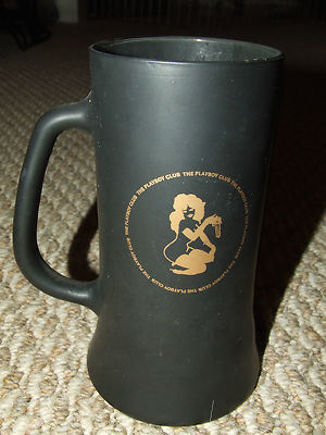 入手困難 1970s ロサンゼルス Playboy Club ビアマグ ジョッキ Vintage 1950's PLAYBOY CLUB Black Frosted Beer Stein Mug Cup w