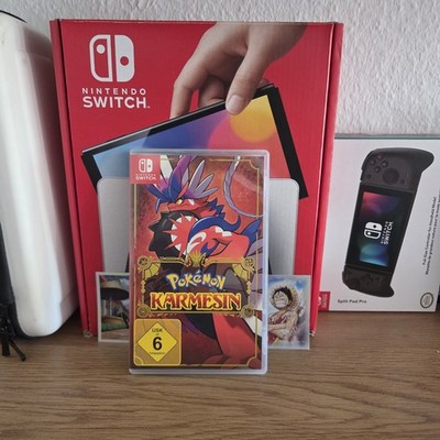 Nintendo Switch 250GB + Joy-Con weiß & Split Pad Pro + Case + Pokémon Karmesin