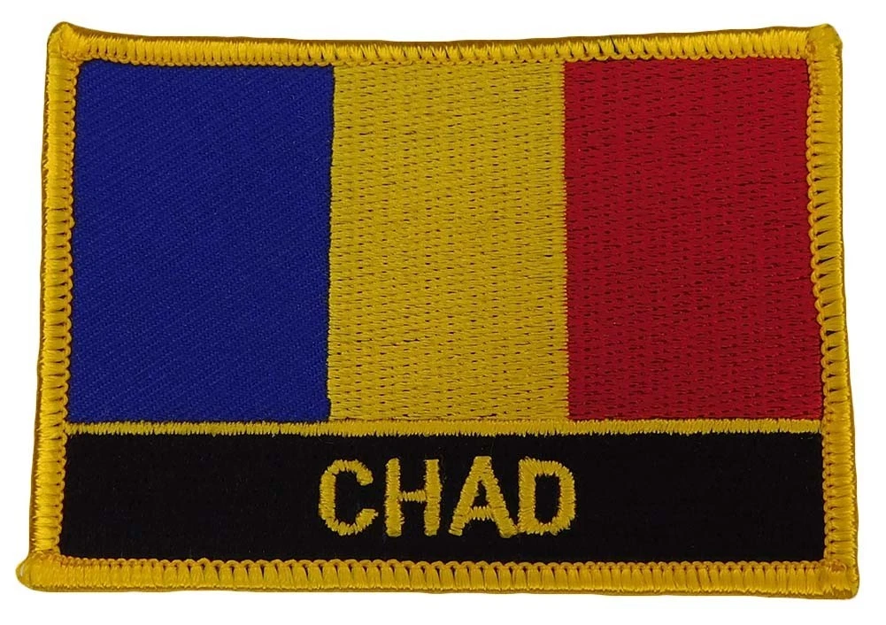 Pack of 12 Chad Rectangular Country Embroidered Iron On Patch FPR-050