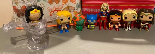 USED Lot of 8 DC Super Hero Funko Pop & Dorbz Figures WONDER WOMAN & JET