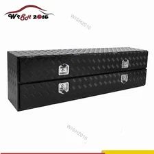 72"x21"x15" Aluminum Truck Tool Box w/ Two Door 5 Bar Tread Truck Storage Box