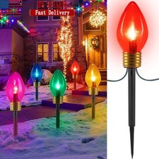 Jumbo C9 Christmas Pathway Lights Waterproof Connectable Outdoor Garden Decor US