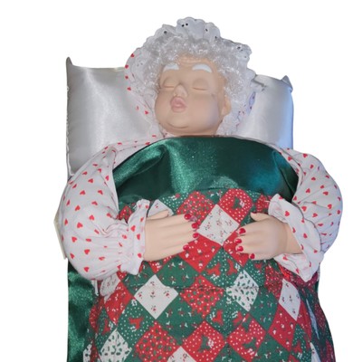 Telco Mrs Claus  Vintage Motionette Christmas Animated Sleeping Snoring '95  EUC