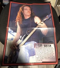 Metallica Cliff Burton / Kiss Eric Carr 21.5 X 15.5 Magazine Poster RARE VINTAGE
