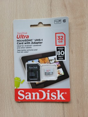 SanDisk Ultra micro SDHC 32GB UHS-Imit SD-Adapter Neu