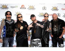 Five Finger Death Punch Band x4 Signed Photo 11x14 Beckett LOA