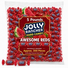 Bolsa a granel de caramelos duros Jolly Rancher Awesome Reds - envuelta individualmente (5 libras)