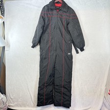 Vintage Maxim Wear Yamaha Snow Suit Mens M Black Insulated Belted Coveralls Red