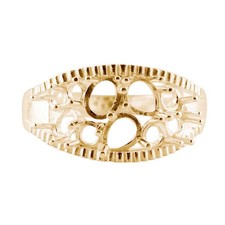 Semi Mount Causal Ring 2.5MM Round Shape Faceted Cut 925 Sterling Silver Ring