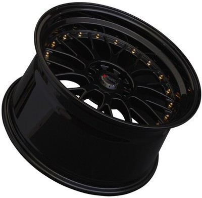 1 New 17x7 XXR 521 Black / Gold Rivets 5x100/114.3 ET38 wheel/rim