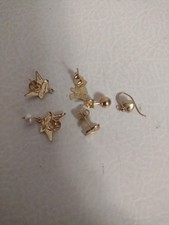 14k Yellow Gold Single Stud Pierced Earrings Teddy Bear Heart Cherub Bunny 1.9g