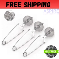 Snap Ball Tea Strainer, 3 Pack Premium Stainless Steel Tea Infuser with Handle .