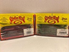 2 Packs Strike King Shim-E-Stick 1 Set Red Shad & 1 Set Watermelon Black Flake