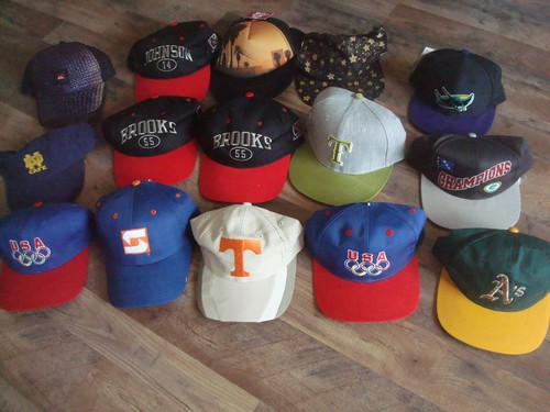 15 HATS OLYMPIC MLB NFL SPORTS SNAPBACK 90S WHOLESALE LOT HATS VINTAGE HAT CAP