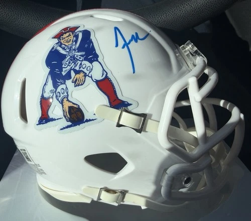 New ListingJaylinn Hawkins Signed New England Patriots Mini Helmet Beckett Authentication