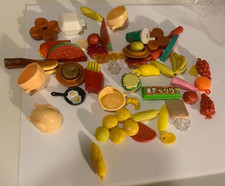 Vtg Lot of 50 Pc Barbie Doll Accessories Food Groceries Kitchen -Lot85-3-29