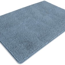 Bath Mat 40 x 60 Inch Extra Large Absorbent Chenille Non Slip Blue PureSwan Rugs