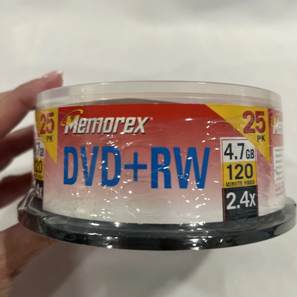 Memorex DVD-RW 25-Pack Spindle 4x4.7GB 120min 2.4x New Unopened - Image 3 of 3