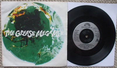 John Travolta / Olivia Newton John - The Grease Megamix - UK EX- 45 + PS