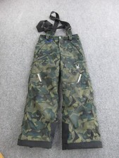 Spyder Snow Pants Kids 8 Green Camo Insulated Ski Ankle Reinforced Hems
